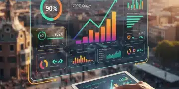 Marketing Digital Emprendedores España 2026: 10.000 Clientes Panel de control de marketing digital mostrando crecimiento y datos clave para emprendedores en España.